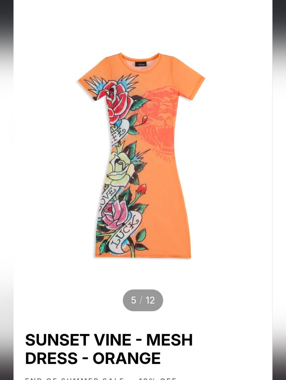 Ed Hardy Sunset Vine Mesh Cover Up